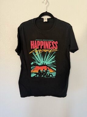 Black Jonas Brothers "Happiness Begins" Tour Merch Band Tee